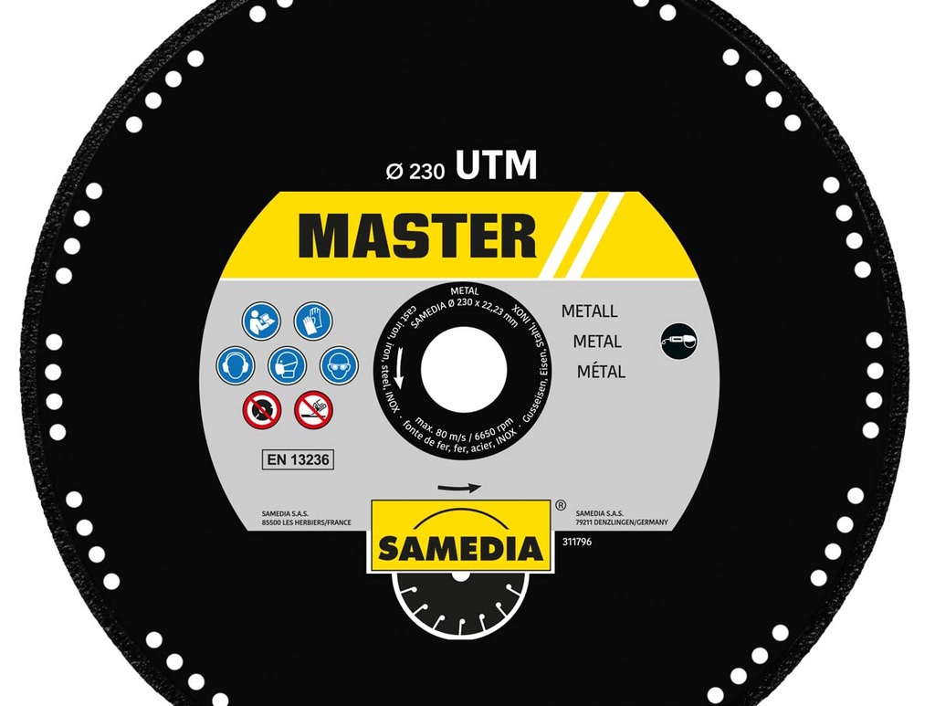DISQUE DIAMANT MASTER UTM  Ø230 AL 22,23. HAUT. SEGMENT 0 M.