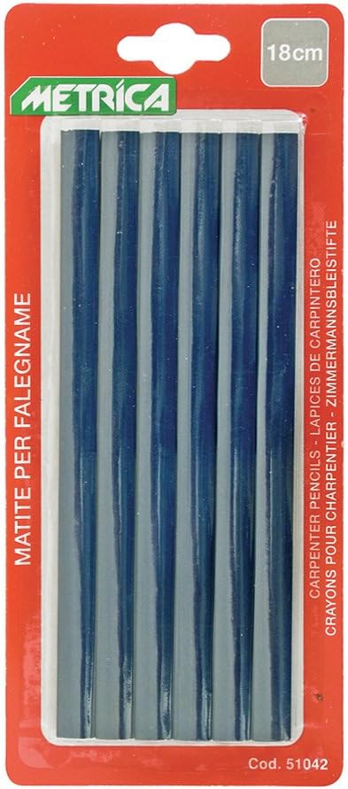 BLISTER 6 CRAYONS 18CM BLEU