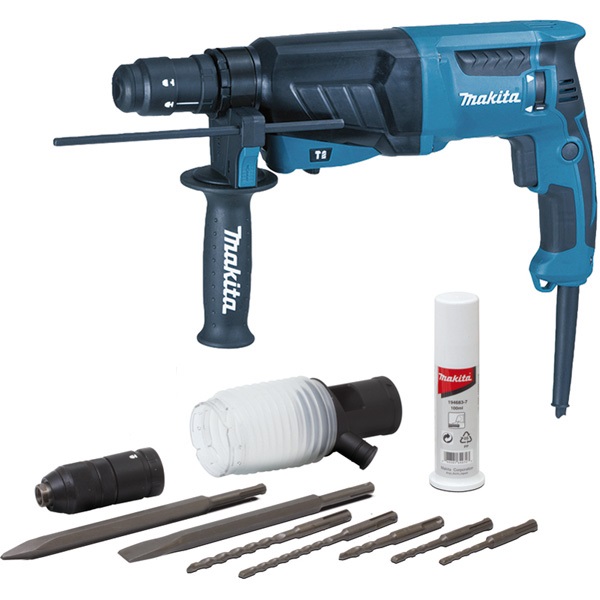 Perforateur-burineur SDS-Plus 800W Makita HR2630TX4 - coffret - Accessoires