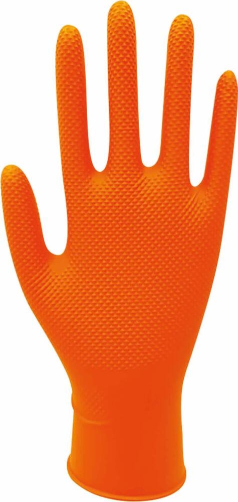 BOITE DE 90 GANTS ORANGE EN NITRILE EPAISSEUR 7 MIL - 8,4GR - TAILLE XXL - 65104