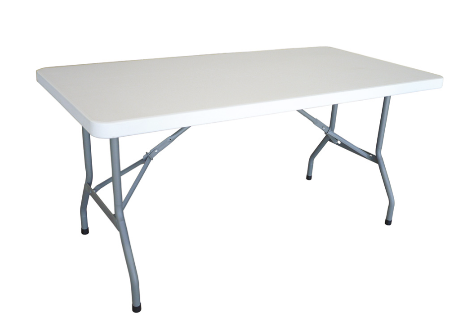 Table plateau fixe polyéthylène pieds rabattables- haute densité longueur 152 cm