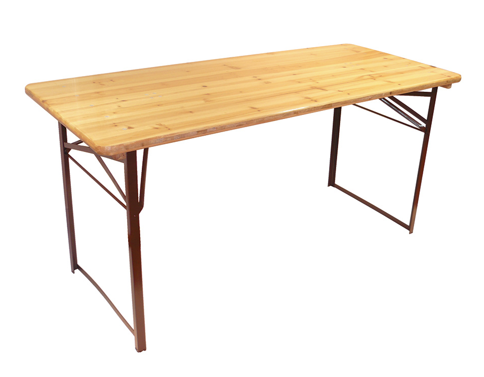 Table pliante bois 2000*700*740 mm. structure métallique marron ou BU-TP-010