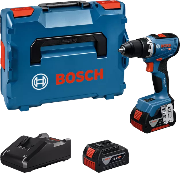 Perceuse-visseuse 18V Bosch GSR 18V-65 Professional + 2 batteries 5 Ah + chargeur rapide + coffret L-BOXX - 06019N3203