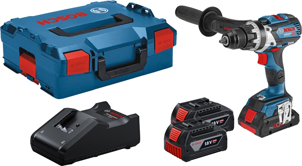 Perceuse-visseuse 18V Bosch GSR 18V-110 C + 3 batteries 5Ah + chargeur rapide + L-BOXX 136 - 0615990L8F