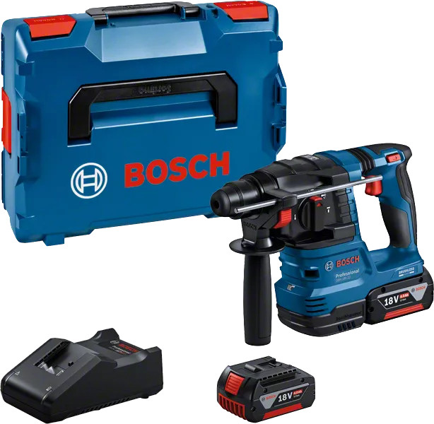 Perforateur SDS-Plus 18V Bosch GBH 18V-22 + 2 batteries 4Ah + chargeur rapide sous L-BOXX - 0611924002