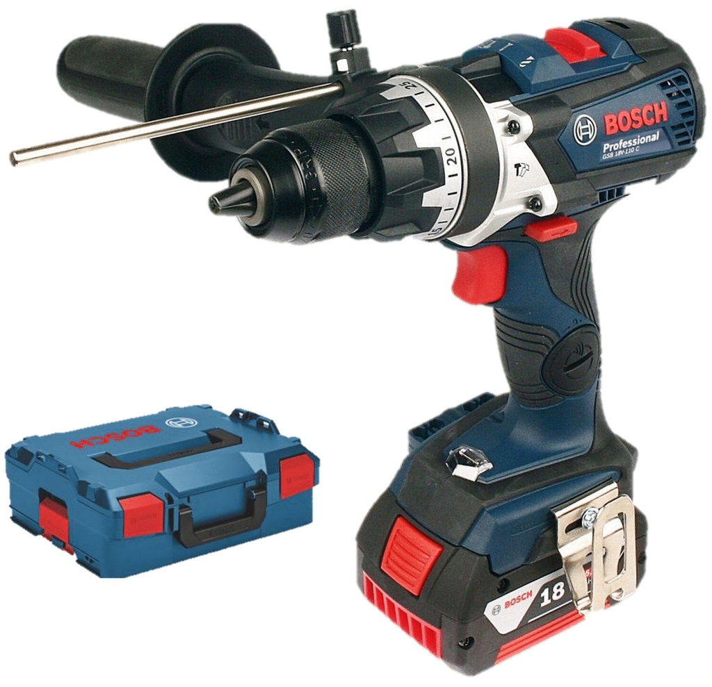 Perceuse-visseuse 18V Bosch GSR 18V-110 C - 2 batteries 5Ah - chargeur - coffret L-BOXX