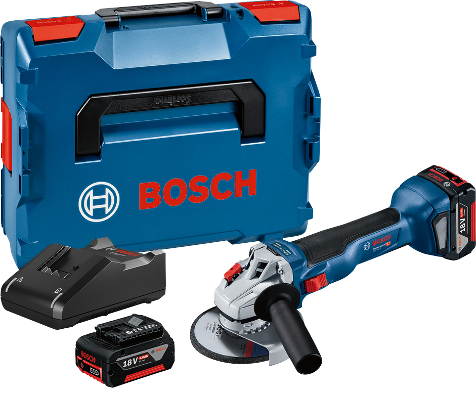 Meuleuse 18V Bosch GWS 18V-10 - 2 batteries 4Ah - chargeur - coffret L-BOXX