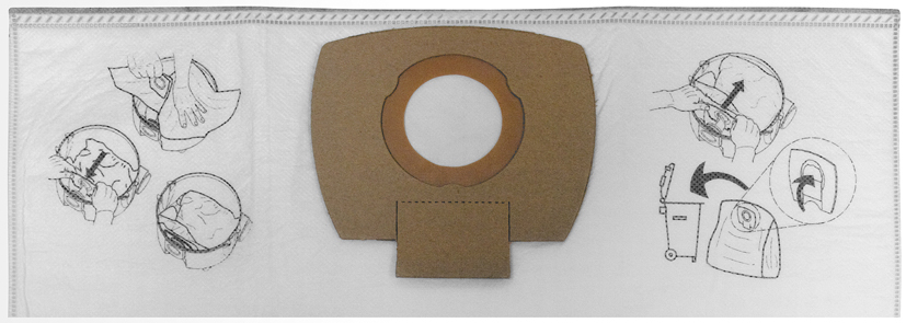 5 sacs filtres en tissu pour aspirateurs Makita modèles VC2010L et VC2512L - Référence P-72899