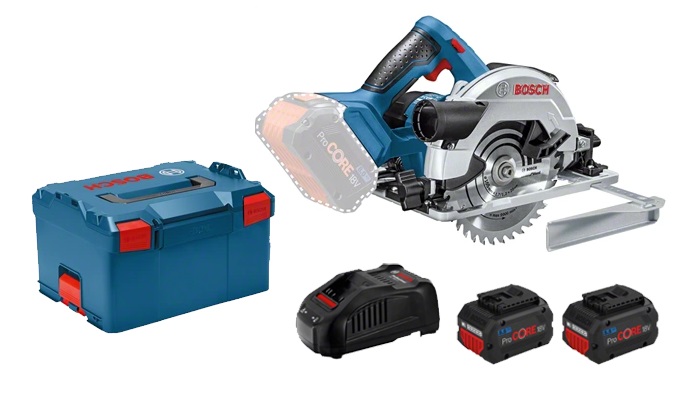 Scie circulaire 18V Bosch GKS 18V-57 G - 2 batteries ProCORE 5,5Ah - chargeur - coffret L-BOXX