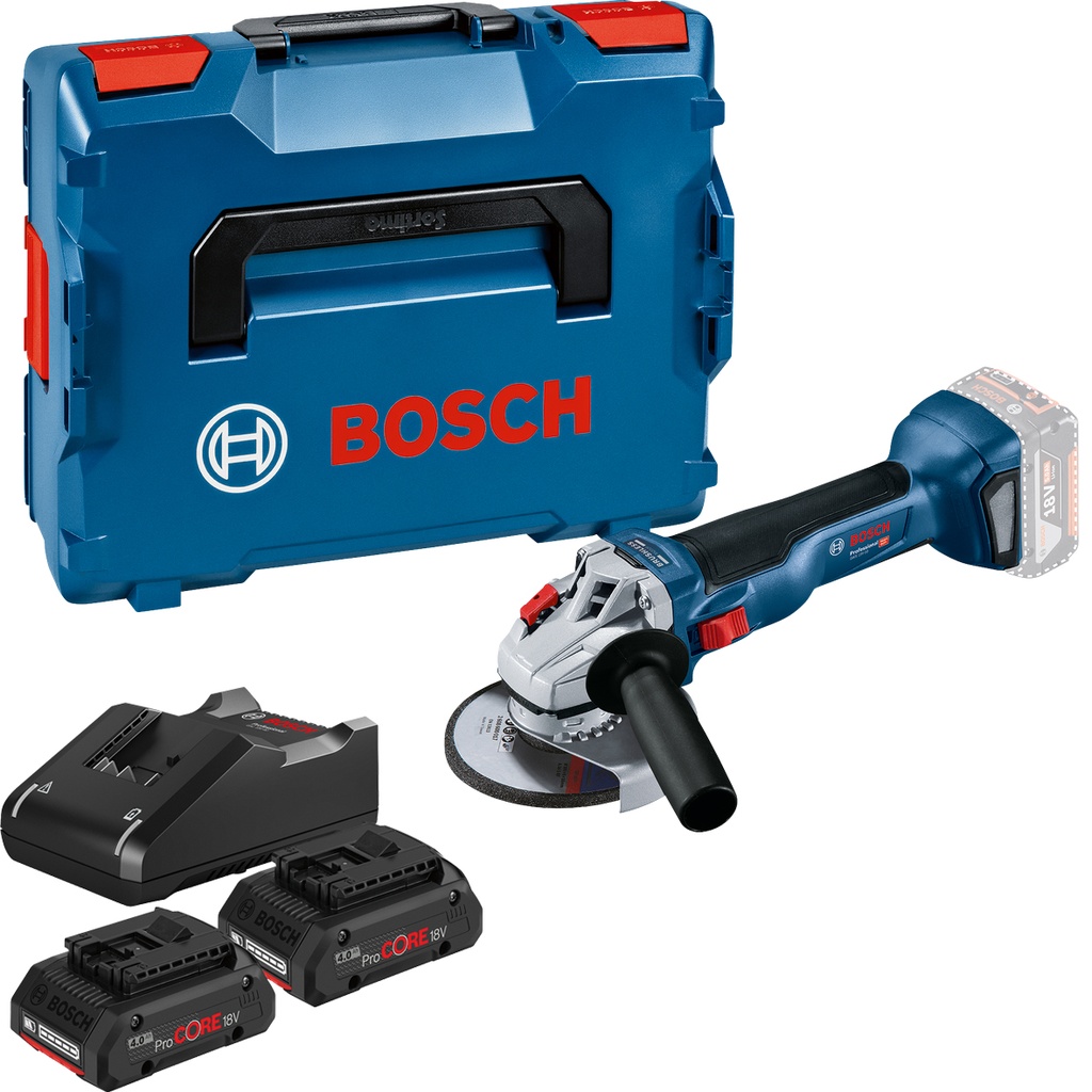 Meuleuse d'angle 18V Bosch GWS 18V-10 - 2 batteries ProCORE 4Ah - chargeur - coffret L-BOXX