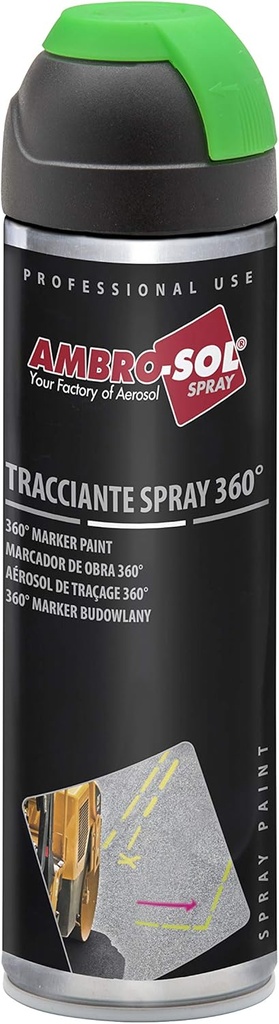 Aérosol traçage 500 ml (360°) vert fluo