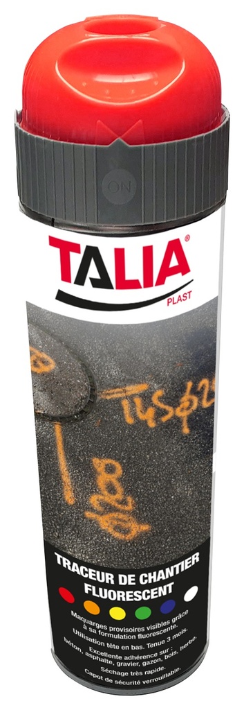 TRACEUR DE CHANTIER 500ML ROUGE FLUO