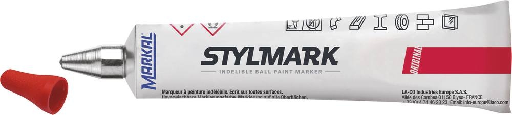 TUBE MARQUEUR A BILLE INDELEBILE TOUTES SURFACES ROUGE