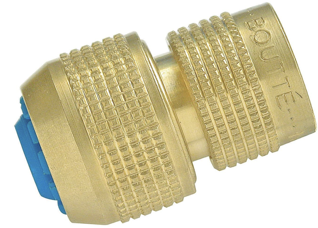 RACCORD AUTOMATIQUE LAITON 6 BILLES BAGUE BLEUE POUR TUYAU DIAM 19 - 18799