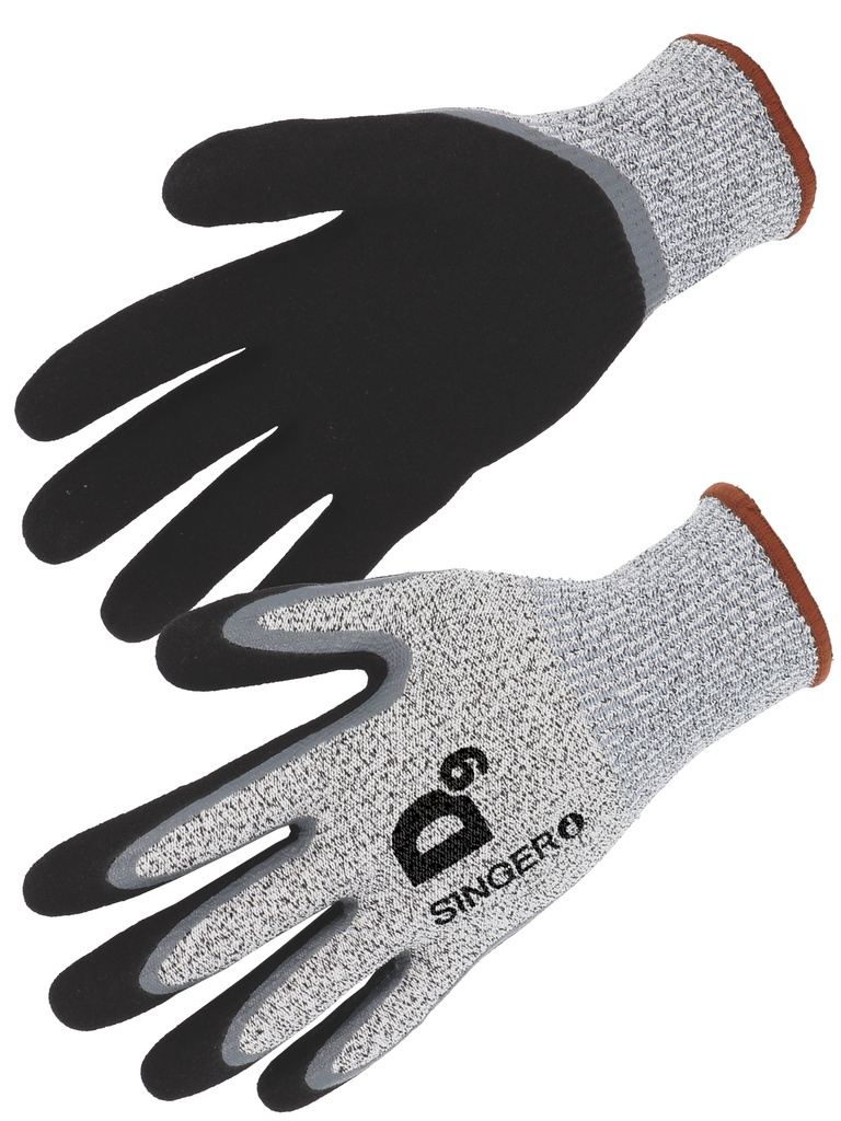 Gant PEHD. Coupure D. Enduit nitrile double couche. Dos aéré. Jauge 13. 7
