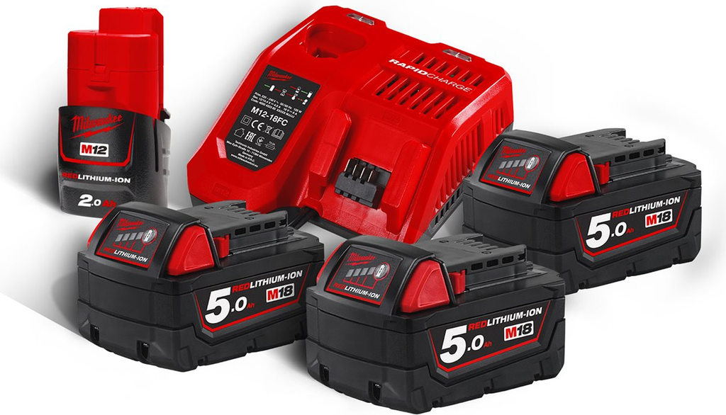 Ensemble 18 V M18 NRG-502 - 2 batteries 5 Ah RED LITHIUM