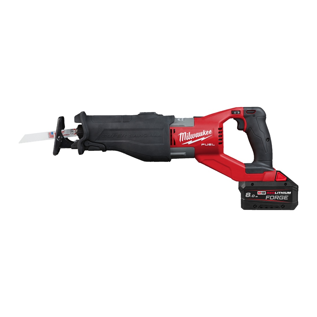 M18 FSX-801C - Scie sabre FUEL 18V, 8Ah - Coffret, 1 batterie Forge 18V 8.0Ah, chargeur rapide M12-18FC
