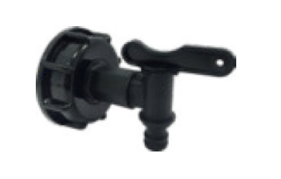 [BOU2100253] KIT ADAPTATEUR PLASTIQUE DE CUVE 1000 L  Ø60 Avec robinet plastique M.20X27 - RIBCPR