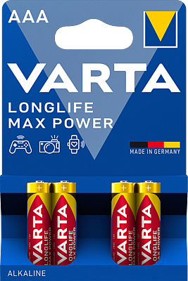 [BRI546592] Pile Alcaline LONGLIFE MAX POWER LR03/AAA. Blister x4