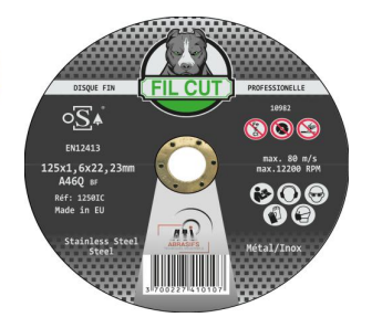 [ATI1250IC] DISQUES DTFM35PI DN125X1.6X22 FIL°CUT DISQUES FINS INOX BOITE DE 25
