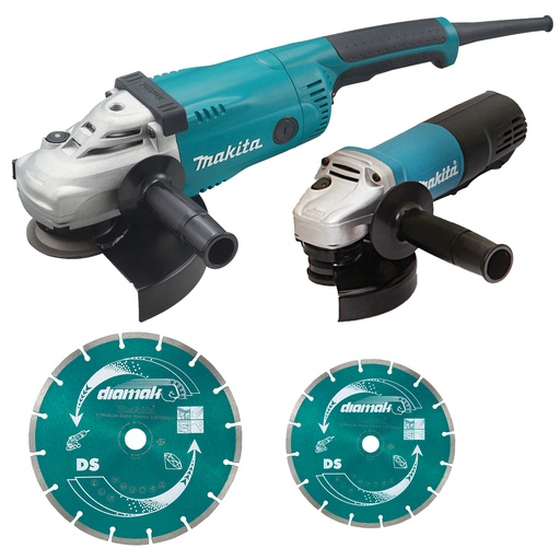 [MAKDK0053GX2-P] ENSEMBLE DE 2 MEULEUSES (GA9020+9558HNRG)+ 2 DISQUES DIAMANTS