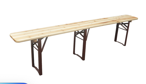 [MBKRE-BA-018] Banc Pliant 200 cm. 1 latte bois. structure métallique marron - 8.5 kgs