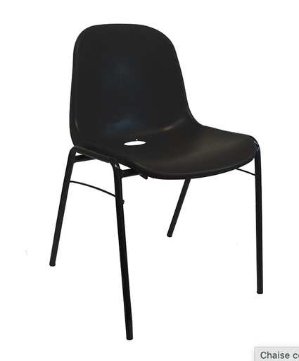 [MBKRE-SI-014/01] Chaise coquille Noir plus de densité - pietement Noir -poids maxi 150kg