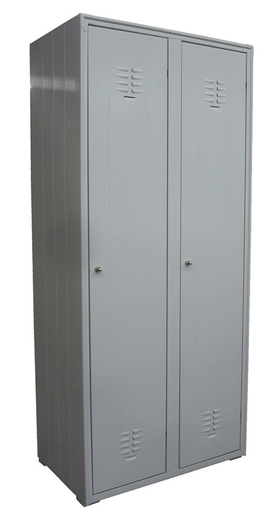 [MBKVE-IS2C-003] Vestiaire industrie salissant 2 cases Gris avec pieds- Serrure Cadenassable 190.