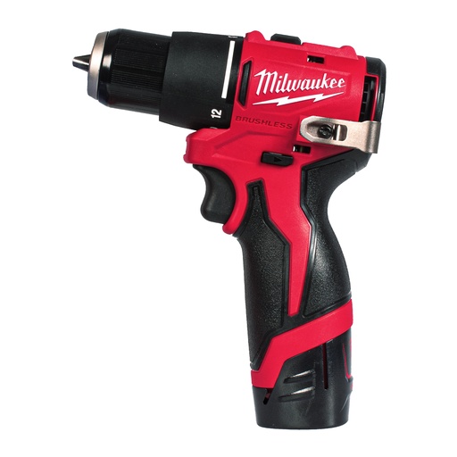 [MIL4933500422] M12 BLPDRC-202C - Perceuse compacte Brushless, 12 V, 40Nm , 2Ah, 1 chargeur C12C  - Carton, 2 batteries 12V, 2Ah Red Li-Ion, 1 chargeur C12C