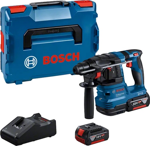 [BOS611924002] Perforateur SDS-Plus 18V Bosch GBH 18V-22 + 2 batteries 4Ah + chargeur rapide sous L-BOXX - 0611924002