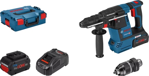 [BOS61191000] Perforateur SDS-Plus 18V Bosch GBH 18V-26F Professional + 2 batteries ProCORE18V 5,5 Ah + chargeur rapide + coffret L-BOXX - 061191000F