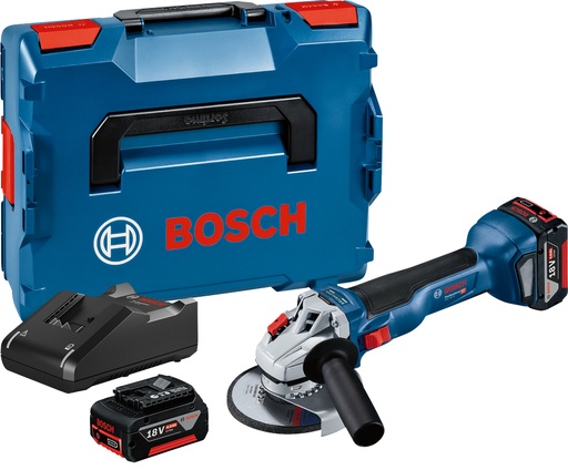 [BOS06019J4007] Meuleuse 18V Bosch GWS 18V-10 - 2 batteries 4Ah - chargeur - coffret L-BOXX