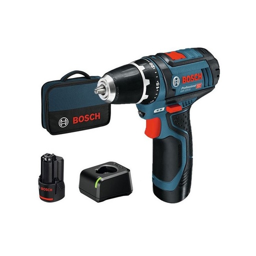 [BOS60186810] Perceuse-visseuse 12V Bosch GSR 12V-15 - 2 batteries 2Ah - chargeur - sacoche