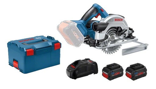 [BOS06016A210C] Scie circulaire 18V Bosch GKS 18V-57 G - 2 batteries ProCORE 5,5Ah - chargeur - coffret L-BOXX