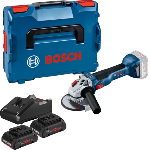 [BOS06019J400Q] Meuleuse d'angle 18V Bosch GWS 18V-10 - 2 batteries ProCORE 4Ah - chargeur - coffret L-BOXX