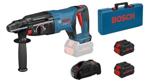 [BOS061191600H] Perforateur SDS-Plus 18V Bosch GBH 18V-26 D - 2 batteries ProCORE 8Ah - chargeur - coffret