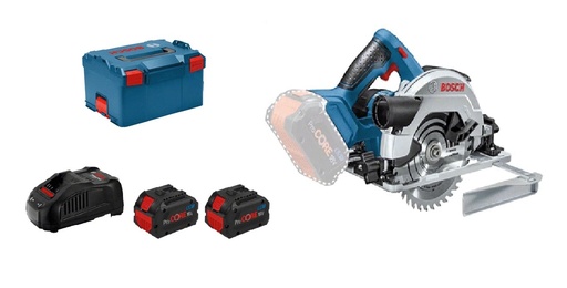 [BOS06016A210H] Scie circulaire 18V Bosch GKS 18V-57 G - 2 batteries ProCORE 8 Ah - chargeur - coffret L-BOXX