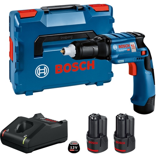 [BOS06019E400Y] Visseuse plaquiste 12V Bosch GTB 12V-11 - 2 batteries 3Ah - chargeur - coffret L-BOXX