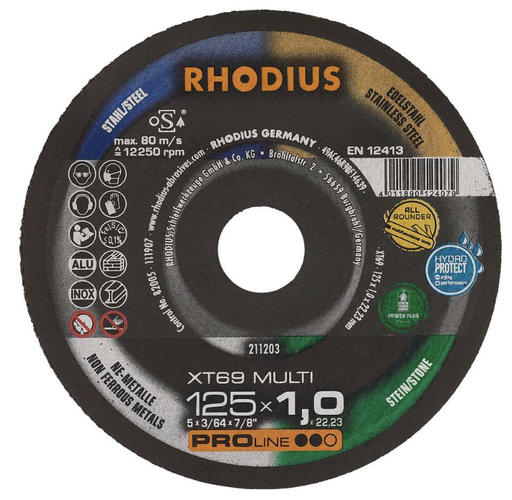 [RHO211203] Disque à tronçonner extra-finXT69 MULTI 125x1,0x22,23