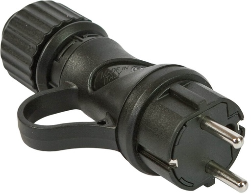 [FAN8015450162705] FICHE MALE CAOUTCHOUC SCHUKO 2P+T 16A 230V - 17915