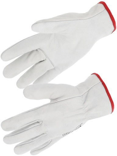 [SIN50F11] Gant tout fleur bovin naturel. Serrage élastique 11