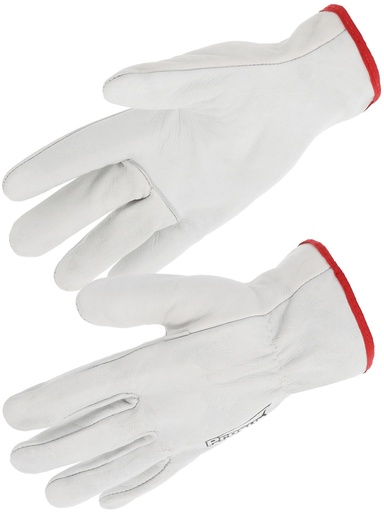 [SIN50F14] Gant tout fleur bovin naturel. Serrage élastique. T12, 13 et 14. 14