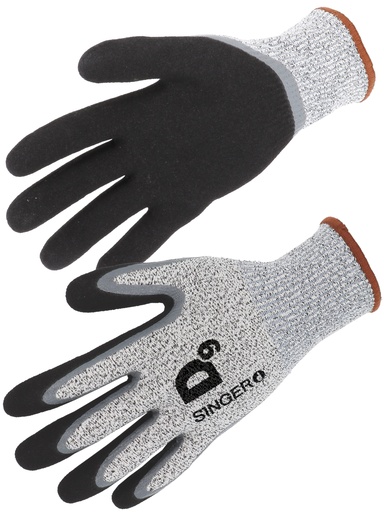 [SINPHD500ICE10] Gant PEHD. Coupure D. Paume nitrile double enduction. Doublé acrylique 10