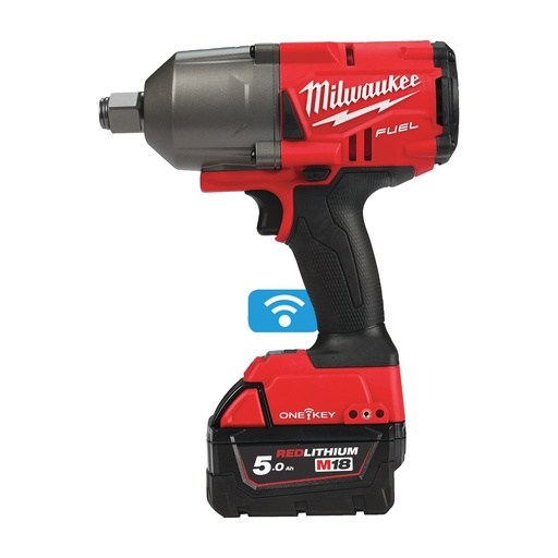 [MIL4933459730] M18 ONEFHIWF34-502X - Boulonneuse à chocs FUEL ONE KEY, Carré 3/4'',18V, 5,0 Ah, 1 423 Nm, 3 Modes, 1 mode de Finition, Bluetooth - HD Box, 2 batteries 18V 5,0Ah Red Li-Ion, chargeur rapide M12-18FC