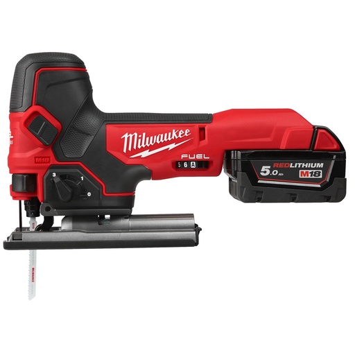 [MIL4933464800] M18 FBJS-502X - Scie sauteuse FUEL poignée pommeau 18V, 5Ah  - HD Box, 2 batteries Red Li-Ion 18V 5.0Ah, chargeur rapide M12-18FC