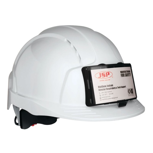 [JSPAJB173-400-100] Casque de sécurité EVOLite® avec porte badge, ventilé, serrage crémaillère, blanc